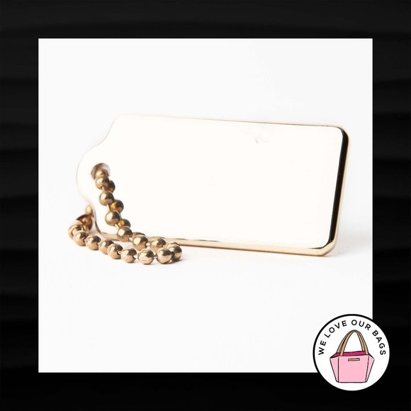 NEW Med COACH NEW YORK GOLD BRASS THICK METAL FOB BAG CHARM KEYCHAIN HANG TAG - Picture 2 of 3